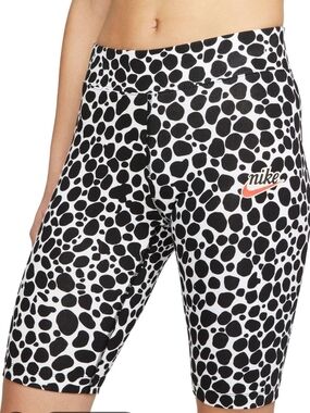 Nike Black & White Dalmatian-Print Leopard Biker  Shorts Size Medium Like New